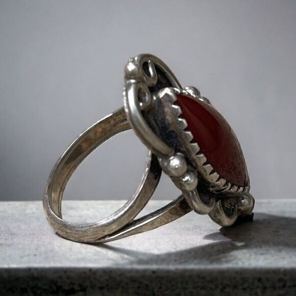 Vintage Womens Navajo Sterling Silver Handcrafted Boho Southwestern Ring Sz 5.25 - Picture 5 of 7